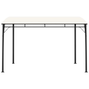 Cremeweißer vidaXL Garten-Sonnenschutz 3x3m mit schwarzem Stahlgestell.