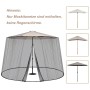 Schwarzes Moskitonetz für Sonnenschirm/Pavillon, mit zwei Reißverschlüssen. Verstellbarer Insektenschutz für Garten & Terrasse.