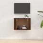 VidaXL TV-Wandschrank in Braun Eichen-Optik (57x34,5x40 cm) an weißer Wand.