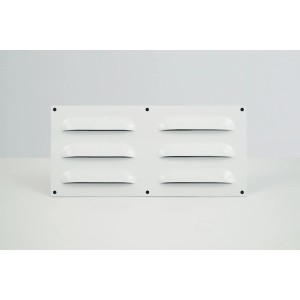 Weißes Dalsys Lüftungsblech Kiemenblech 229x76mm aus Aluminium.