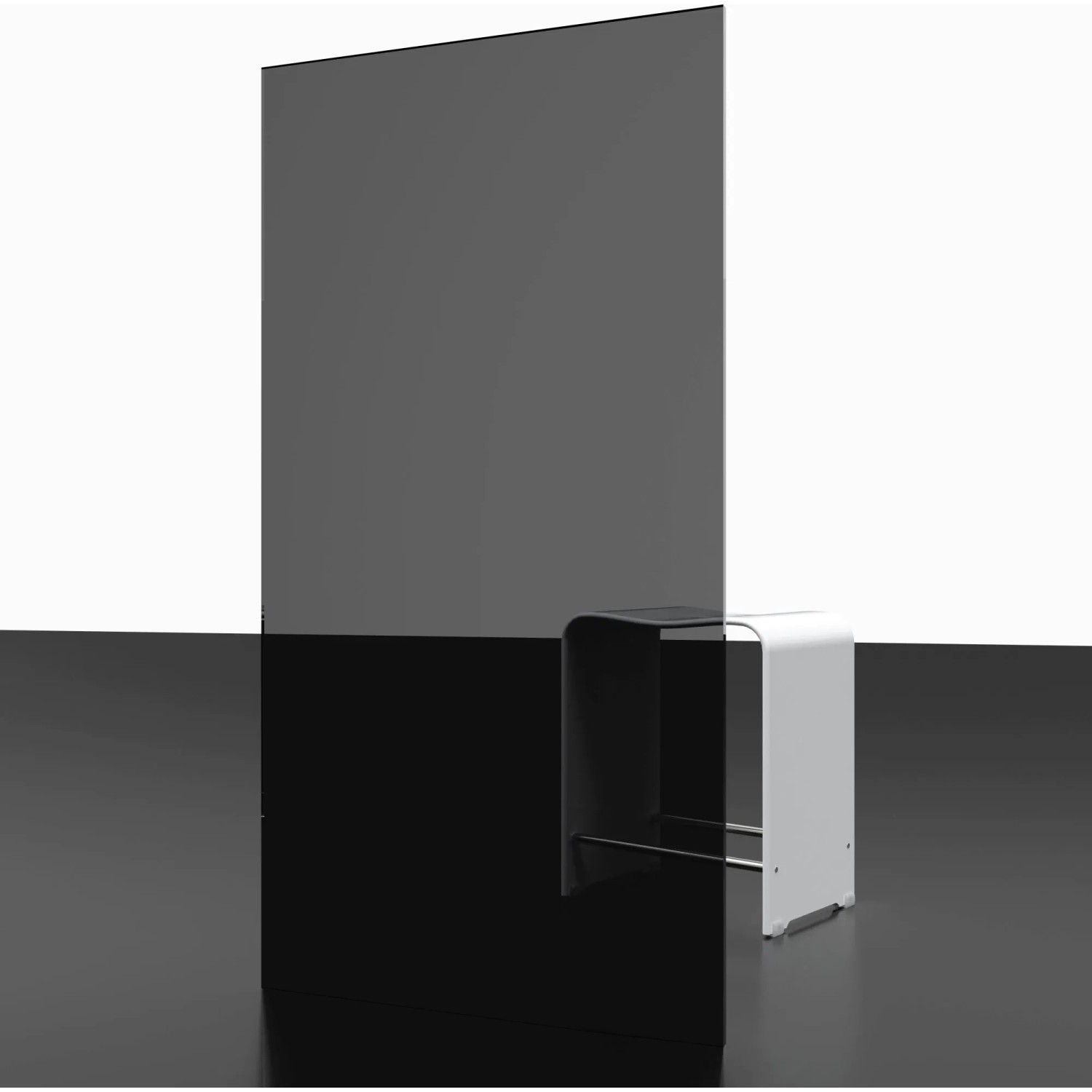 Schulte Seitenwand für Schiebetür Kristall/Trend, Chromoptik, Grau Anthrazit, 200x90cm.