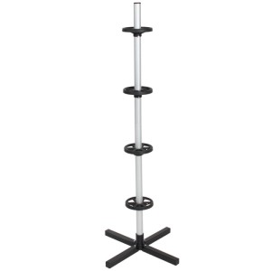 Tectake Felgenbaum aus Aluminium für 4 Reifen bis 295 mm Reifenbreite, freistehend, grau.