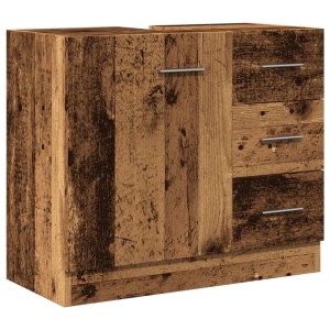 vidaXL Waschbeckenunterschrank Altholz-Optik 63x30x54 cm Holzwerkstoff 858323