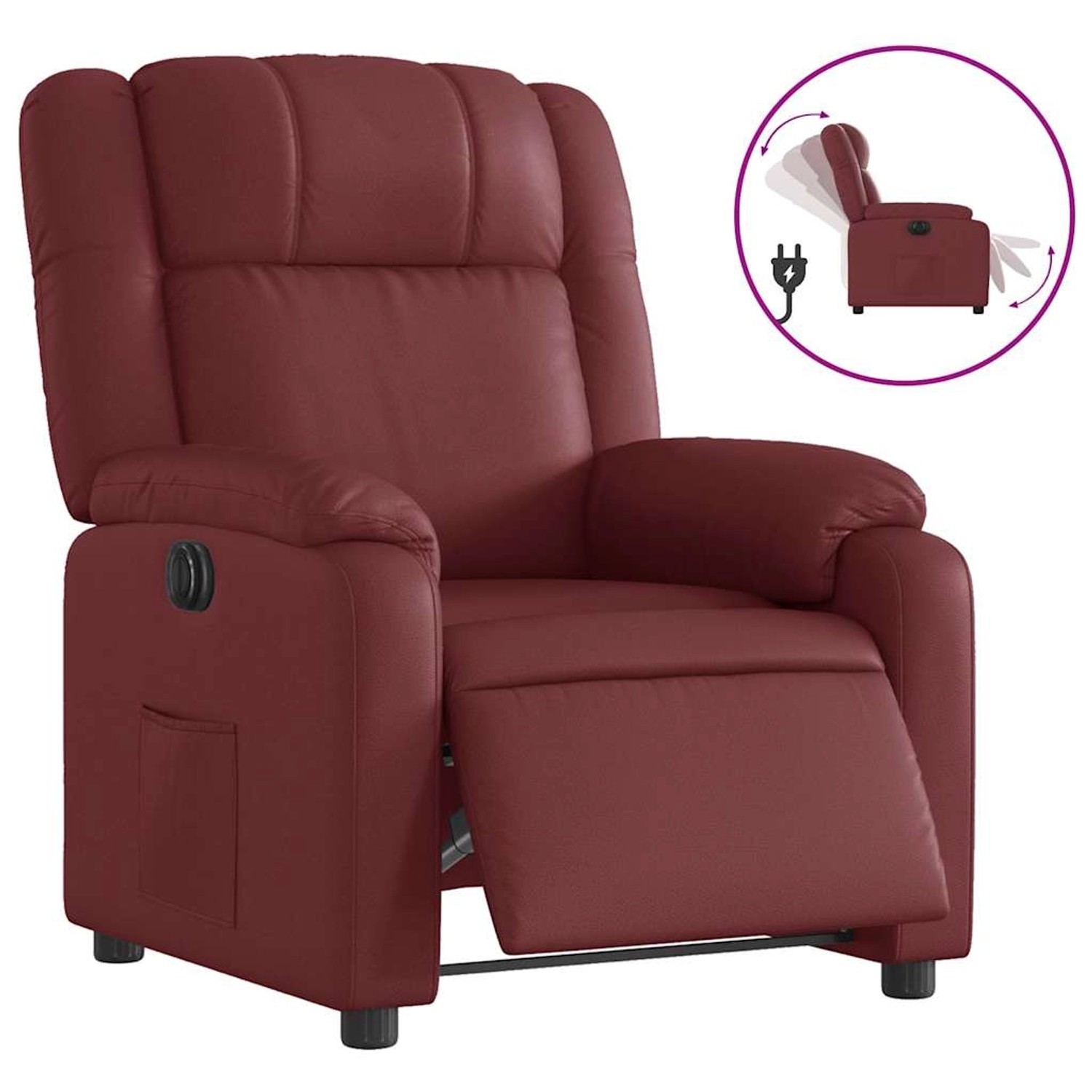 vidaXL Relaxsessel Elektrisch Weinrot Kunstleder 3205140 günstig online kaufen