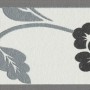 A.S. Création Bordüre mit Blumenmuster in Grau und Weiß, selbstklebend.