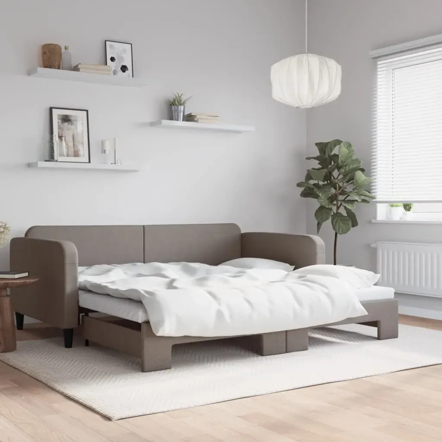 vidaXL Sofa mit Schlaffunktion 100x200 cm Stoff Taupe kaufen bei OBI