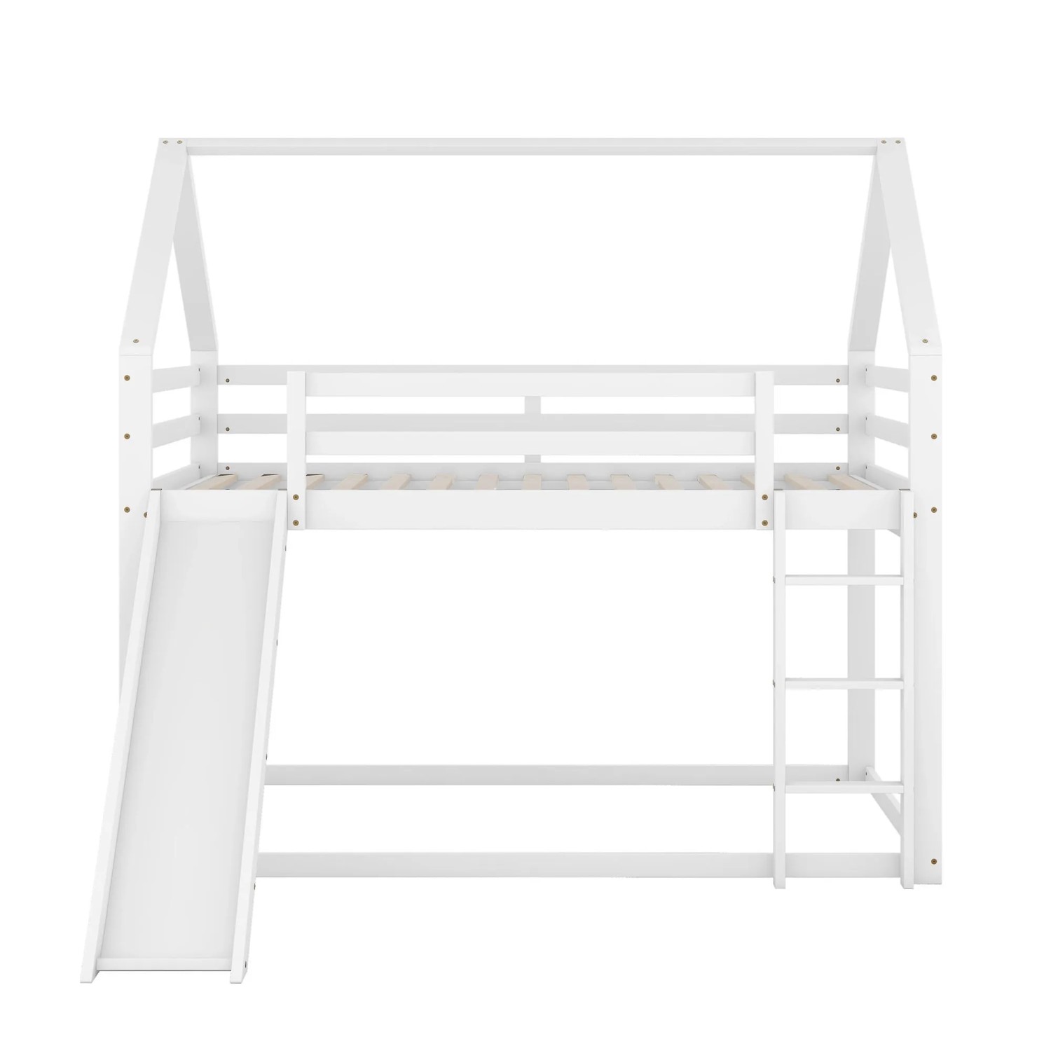 okwish Kinderbett 90×200 Etagenbett mit Rutsche und Leiter ohne Matratze