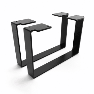 HEVVA Möbelfüße LUXEMBURG, 2er Set, schwarz, 20x30 cm. U-Form Möbelbeine aus Metall.