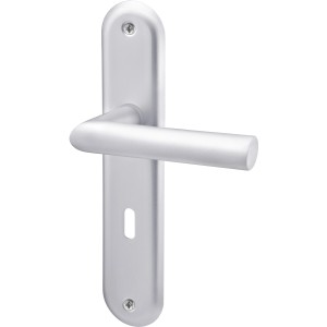 AnsaPro Türgriff Weser, Langschild, Aluminium, Ovalbart-Lochung für Zimmertüren.