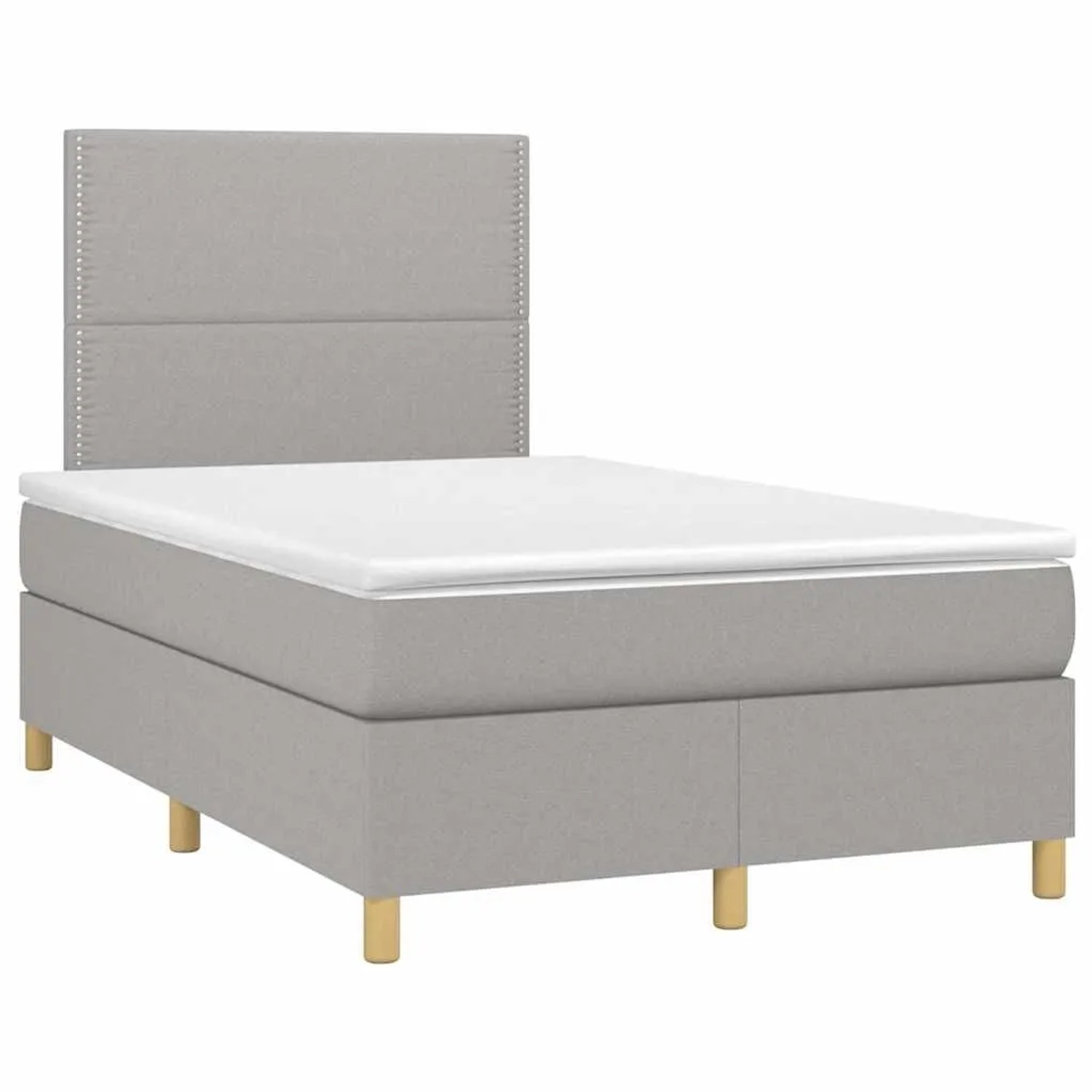 vidaXL Boxspringbett mit Matratze Hellgrau 120x190 cm Stoff 3269923 günstig online kaufen