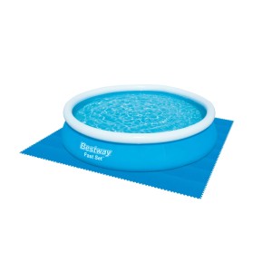 Bestway Pool mit Bodenschutzfliesen (9 Stück) in Blau. Schützt den Poolboden.