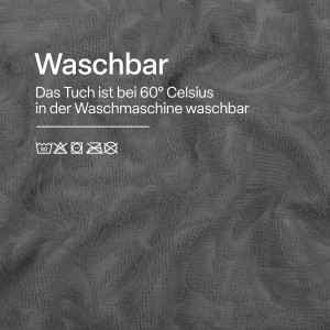 Waschbares, anthrazitfarbenes Microfaser Geschirrtuch (60°C) von Bestlivings, 8er-Pack.