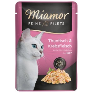 Miamor Katzen-Nassfutter Feine Filets in Jelly Thunfisch und Krebs 100 g