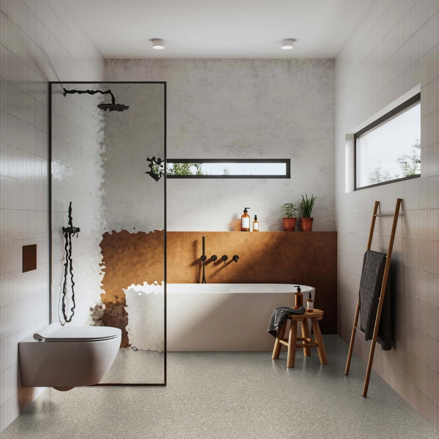 bricoflor terrazzo vinyl rollenware steinoptik hell-grau cv bodenbelag grau  200cm x 500cm
