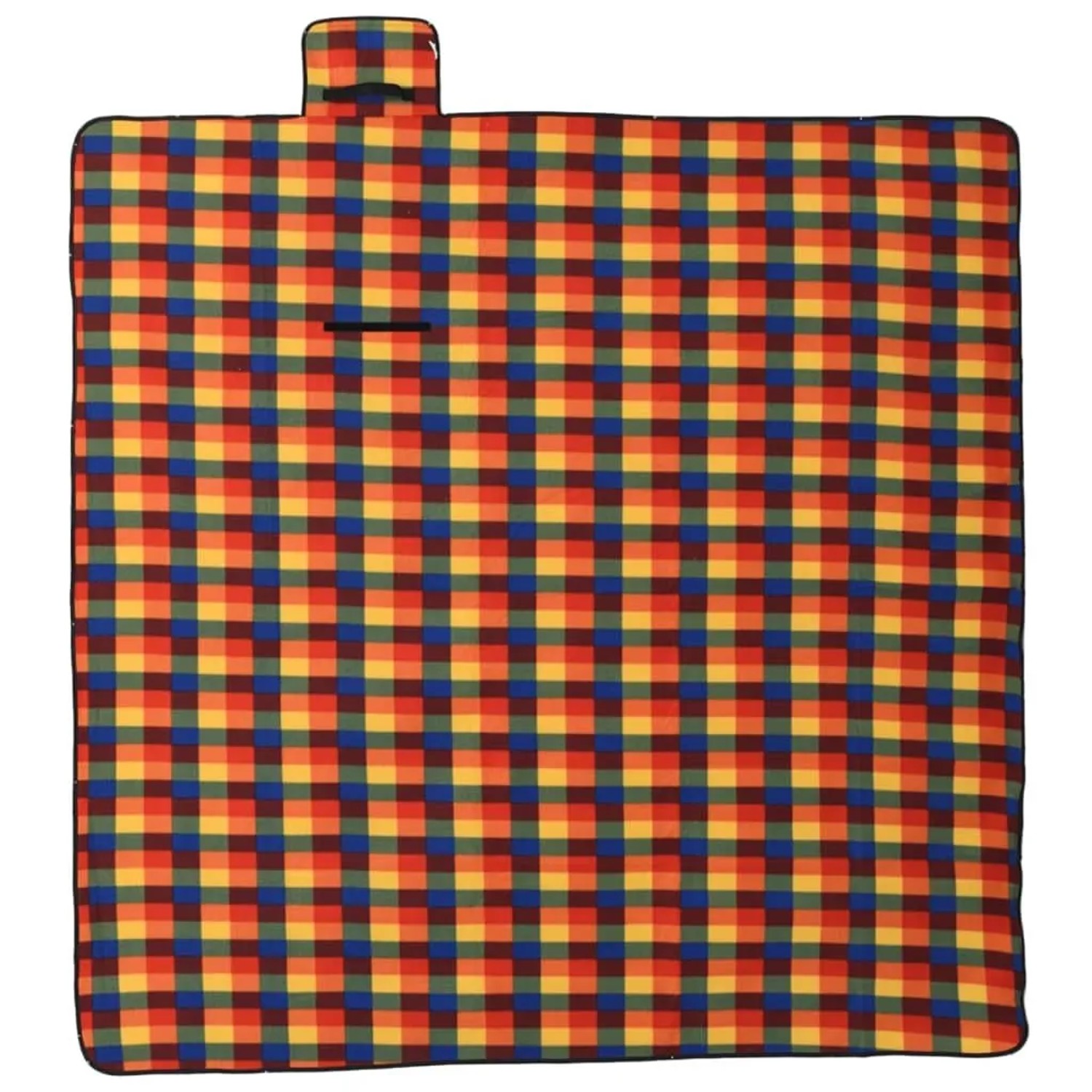 vidaXL Picknickdecke Faltbar Mehrfarbig Kariert 200x200 cm Samt 4004209