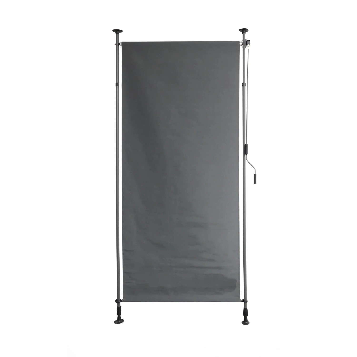 DELUKE Senkrechtmarkise TURI 120x300cm Ohne Bohren HöhenVerstellbar Dunkelgrau Polyester Klemmmarkise Balkonmarkise Vertikalmarkise Sonnenschutz