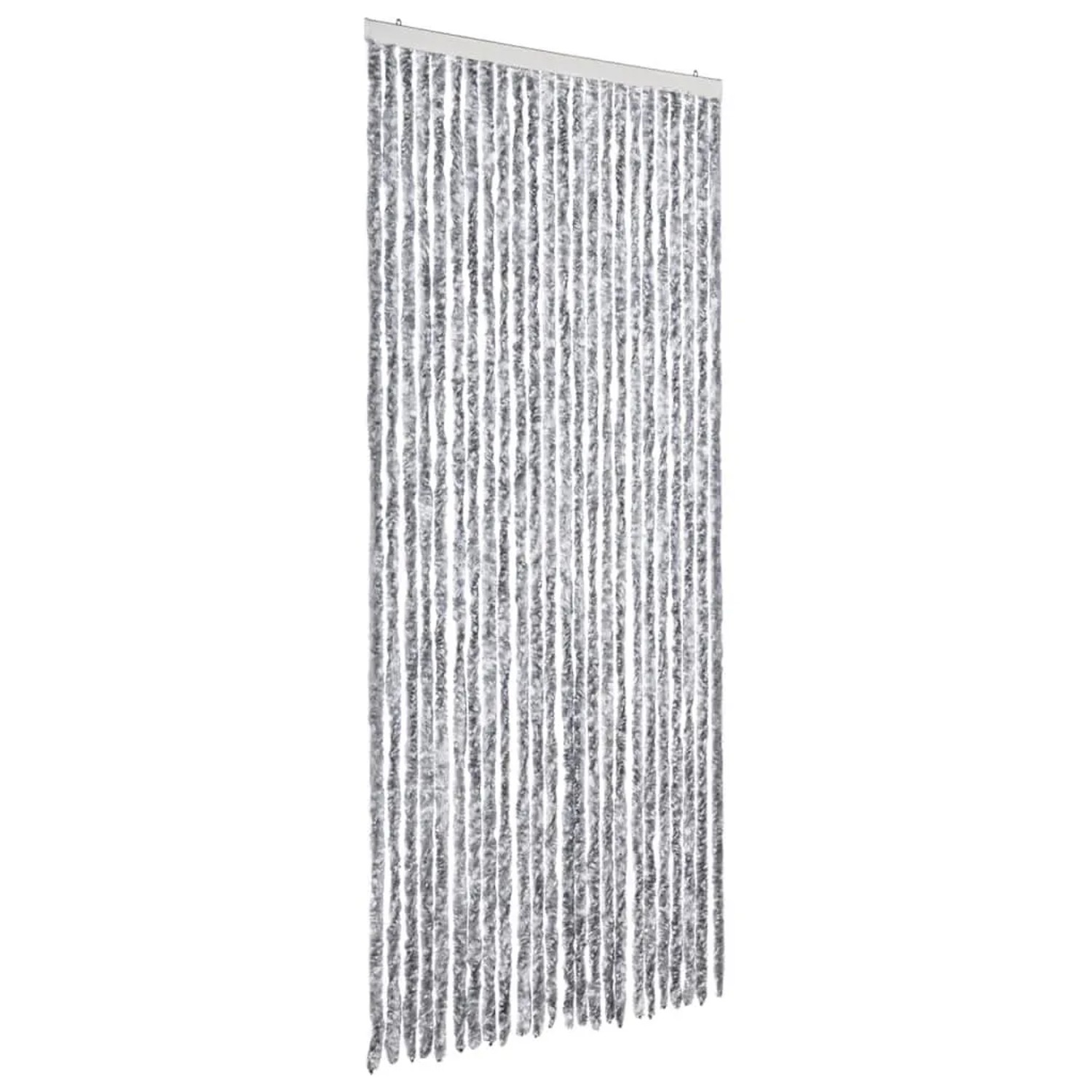 vidaXL Fliegenvorhang Weiß und Grau 100x230 cm Chenille 377376