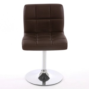 Brauner MCW Esszimmerstuhl Cadiz im 6er-Set mit verchromtem, drehbarem Gestell.