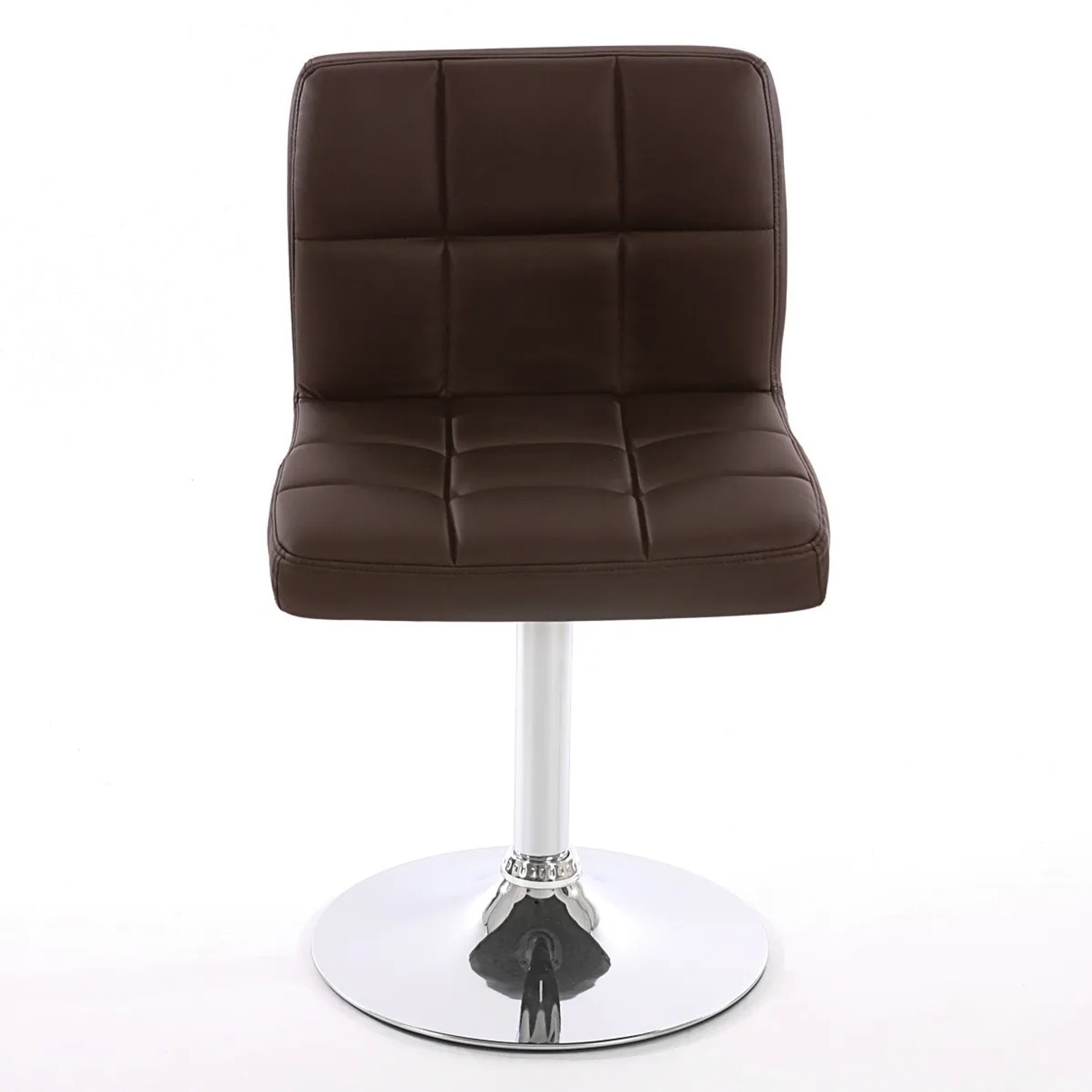 Brauner MCW Esszimmerstuhl Cadiz im 6er-Set mit verchromtem, drehbarem Gestell.