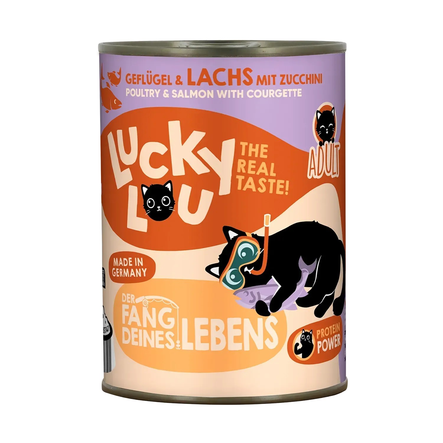 Lucky Lou Katzen-Nassfutter Lifestage Adult Geflügel & Lachs 400 g