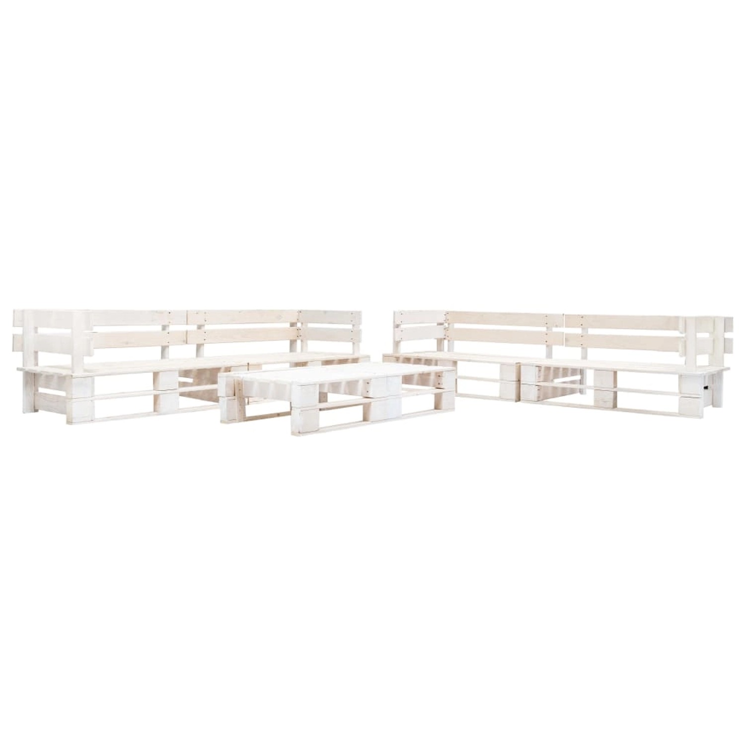 vidaXL 6-Tlg Paletten-Lounge-Set Holz Weiß 277403