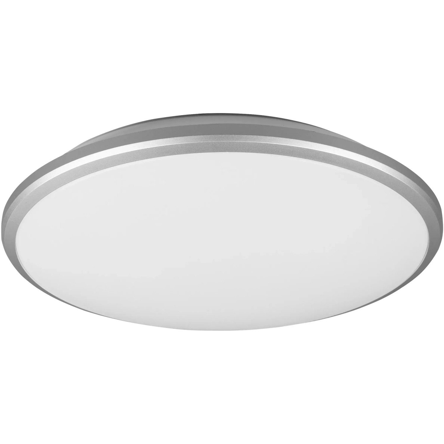 Titanfarbene LED-Deckenleuchte Limbus, Ø 34,7 cm, warmweißes Licht für Wohn- und Schlafzimmer.