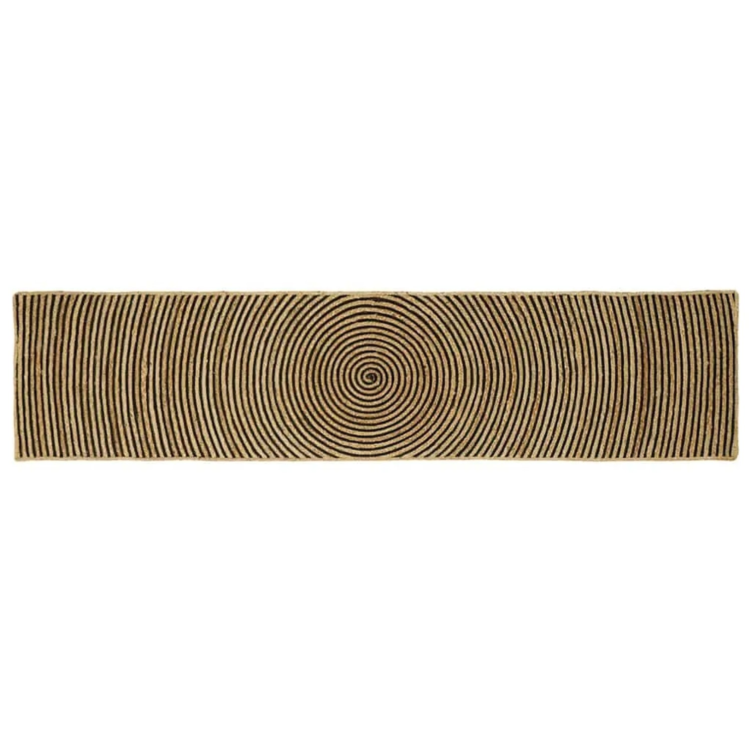 vidaXL Teppich Natur und Schwarz 60 x 250 cm Jute 42010732