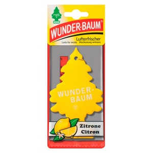 Wunderbaum Lufterfrischer Zitrone, gelber Duftbaum für Autopflege.