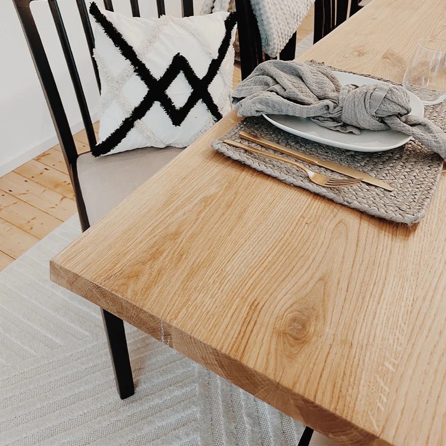 Baumaxxe Tischplatte 100x60cm Schwarz Ash - MDF Platte 10mm Für DIY Möbelprojekte