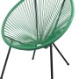 Grüner Garden Pleasure Relaxsessel Dalida (2er-Set) mit schwarzem Stahlgestell und Seilbespannung.