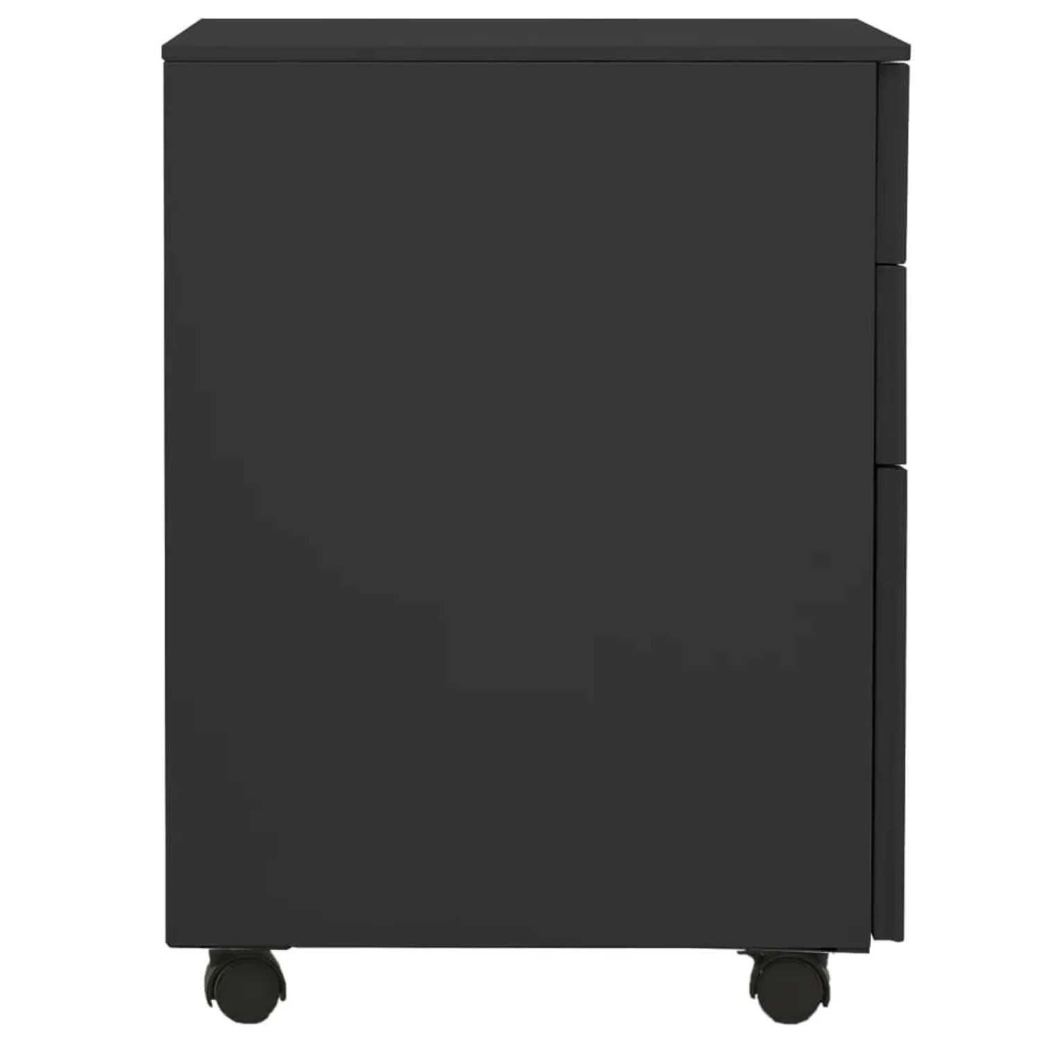 Anthrazitfarbener vidaXL Aktenschrank mit Rollen, 3 Schubladen, Stahl, 39x45x60 cm.