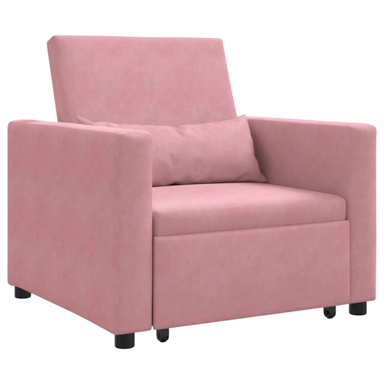 vidaXL Einzel-Schlafsofa mit Rädern Hellrosa 90 x 165 x 87 cm Samt 42002701 günstig online kaufen