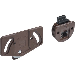 Hettich Montagesatz SlideLine 1, braun, für Schiebetür bis 12kg, Kunststoff.