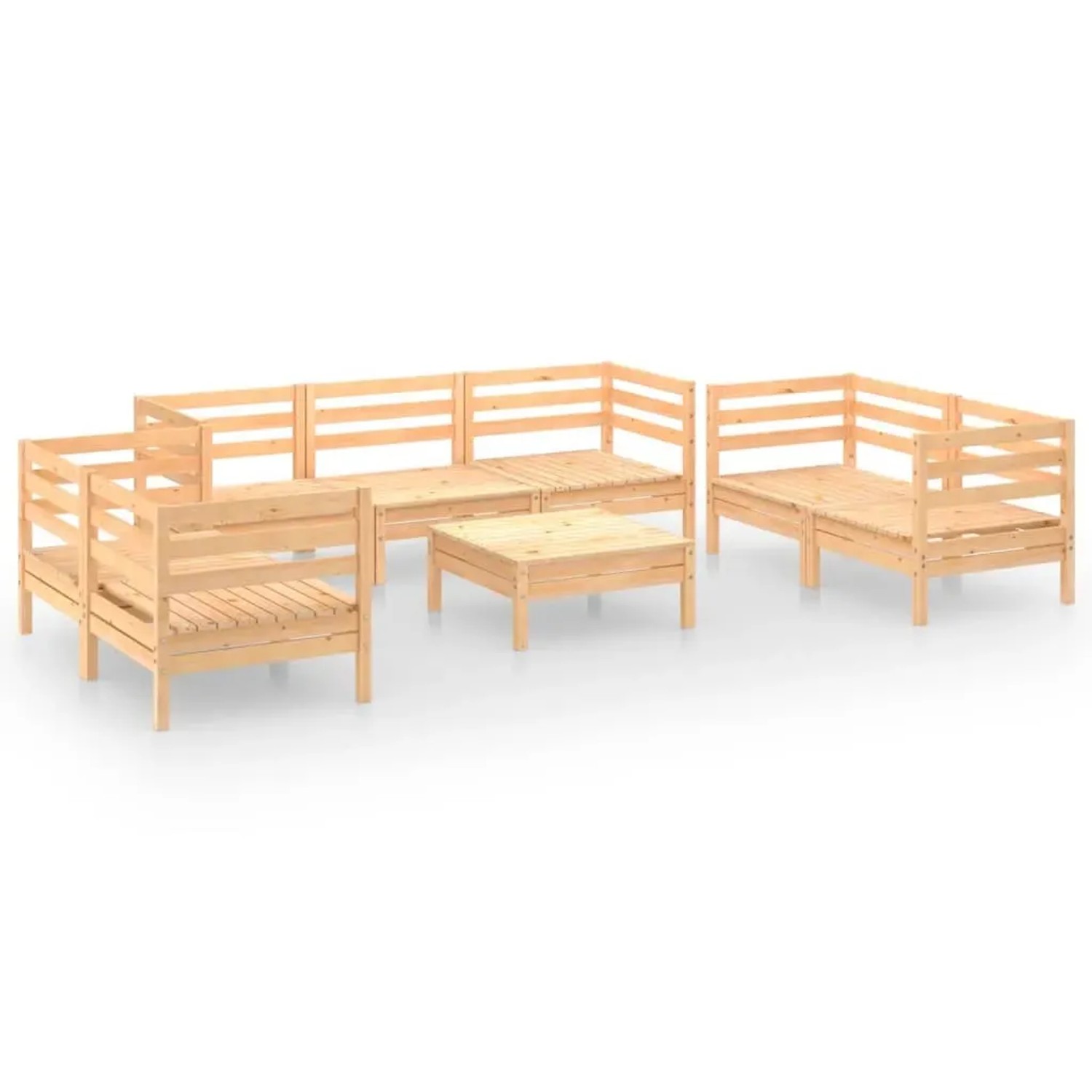 vidaXL 8-Tlg Garten-Lounge-Set Massivholz Kiefer 3082597