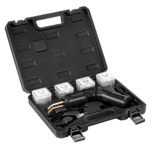 STAHLWERK Kunststoff Reparatur Set im Koffer: Heißhefter, Klammern, Messer und Seitenschneider.