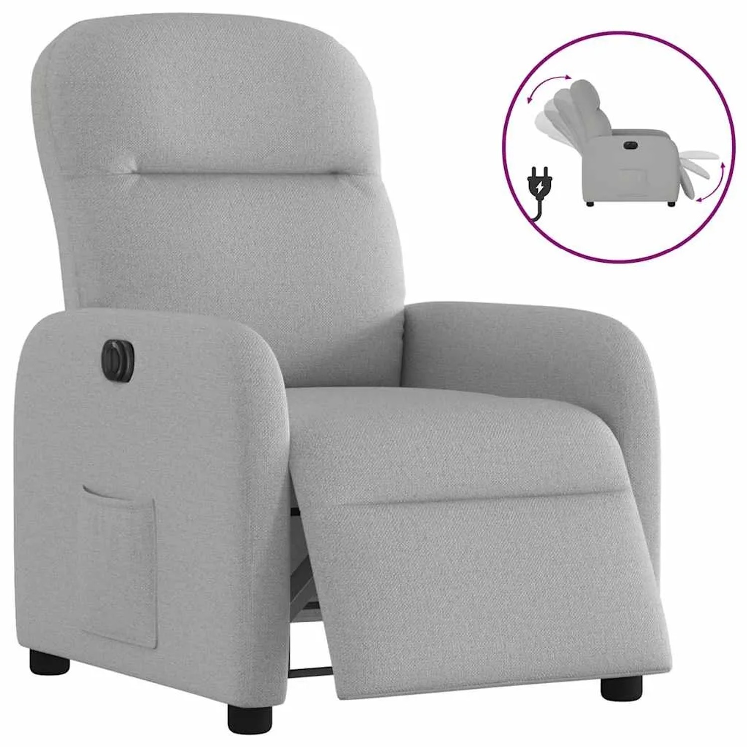 vidaXL Relaxsessel Elektrisch Wolkengrau Stoff 3302961
