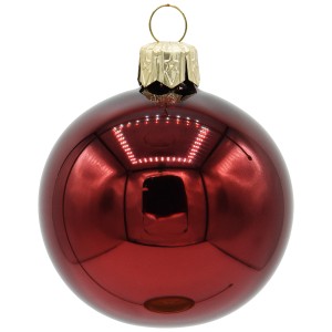 Glänzende, ochsenblutrote Weihnachtskugel aus Glas, Ø 10 cm, Teil eines 2er-Sets.