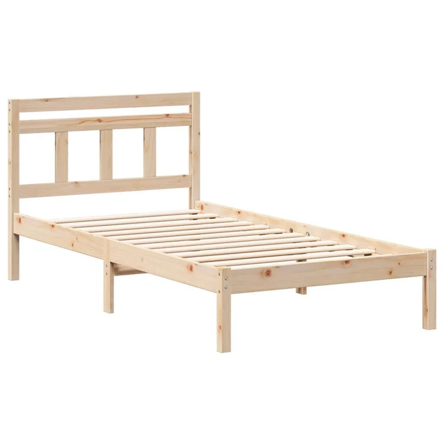vidaXL Bettrahmen Braun 90 x 190 cm Massives Kiefernholz 872353