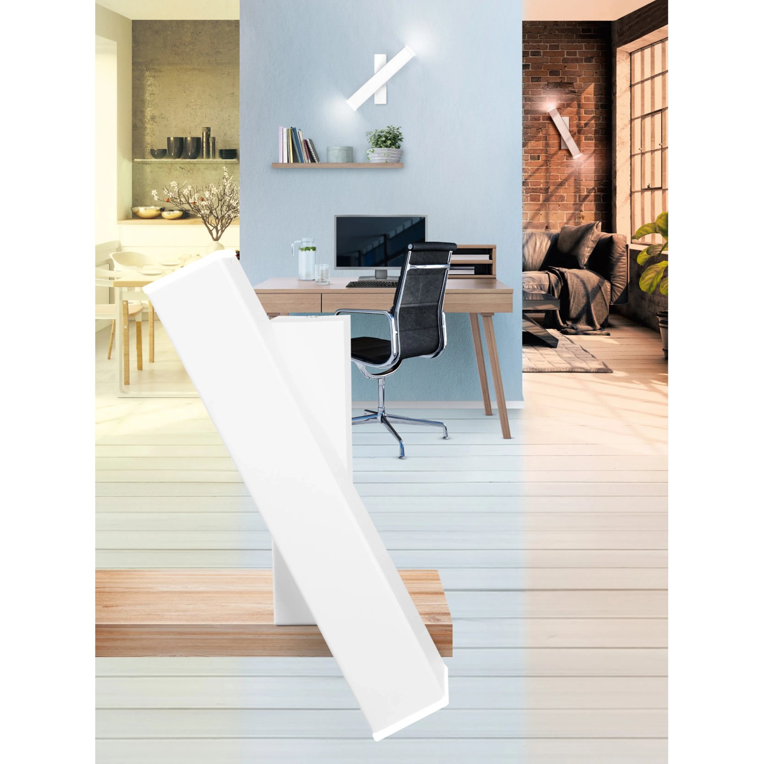 Ledvance Orbis Cross Sun@Home Smart+ Wandlampe, weiße LED Deckenleuchte mit Biorhythmussteuerung für Wohnräume.