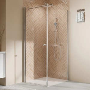Breuer Elana 2.0 Seitenwand rechts, 200x90 cm, Silber matt, für Komplettdusche.
