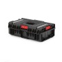 Schwarzer PROREGAL QBRICK Werkzeugkasten One mit Aluschienen und roten Klemmverschlüssen.