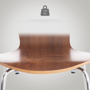 DELUKE 2er Set Besucherstuhl BERLIN Holz Walnuss 45x49x85cm Konferenzstuhl Wartezimmerstuhl Bürostuhl