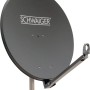 Anthrazitfarbene Schwaiger Satellitenschüssel, 75 cm Durchmesser, für optimalen Satellitenempfang.