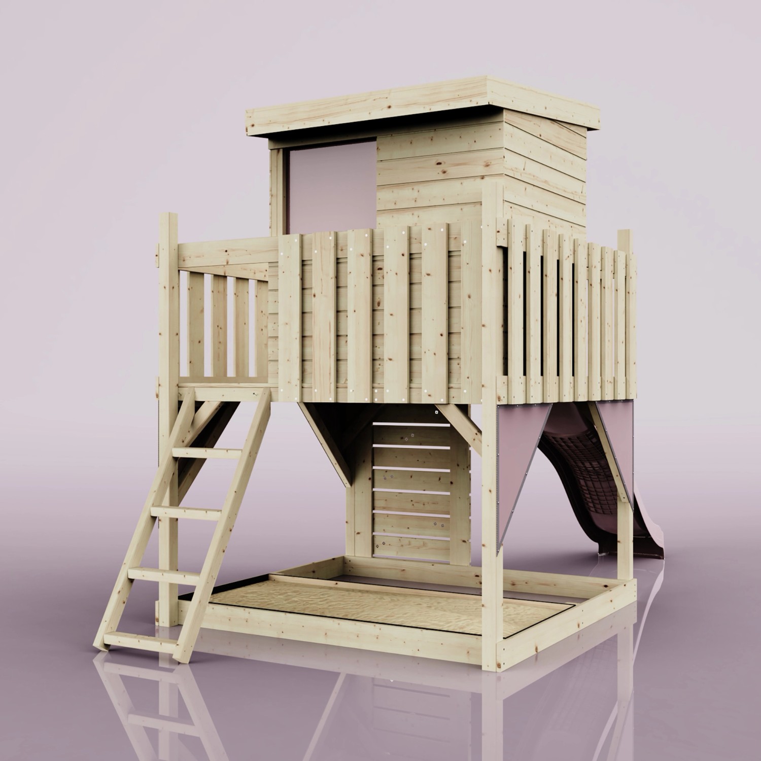 PolarPlay Stelzenhaus 'Polarlicht' Aus Holz In Rosa - Spielhaus Für Den Garten