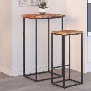 Rechteckige Akazien-Massivholz Tischplatte 40x40 cm mit Naturkante, ideal für Möbelbauplatten & Regalböden.
