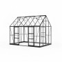 Halls Gewächshaus Icon Planthouse 8, grünes Haus mit transparenten Wänden und Dachfenstern.