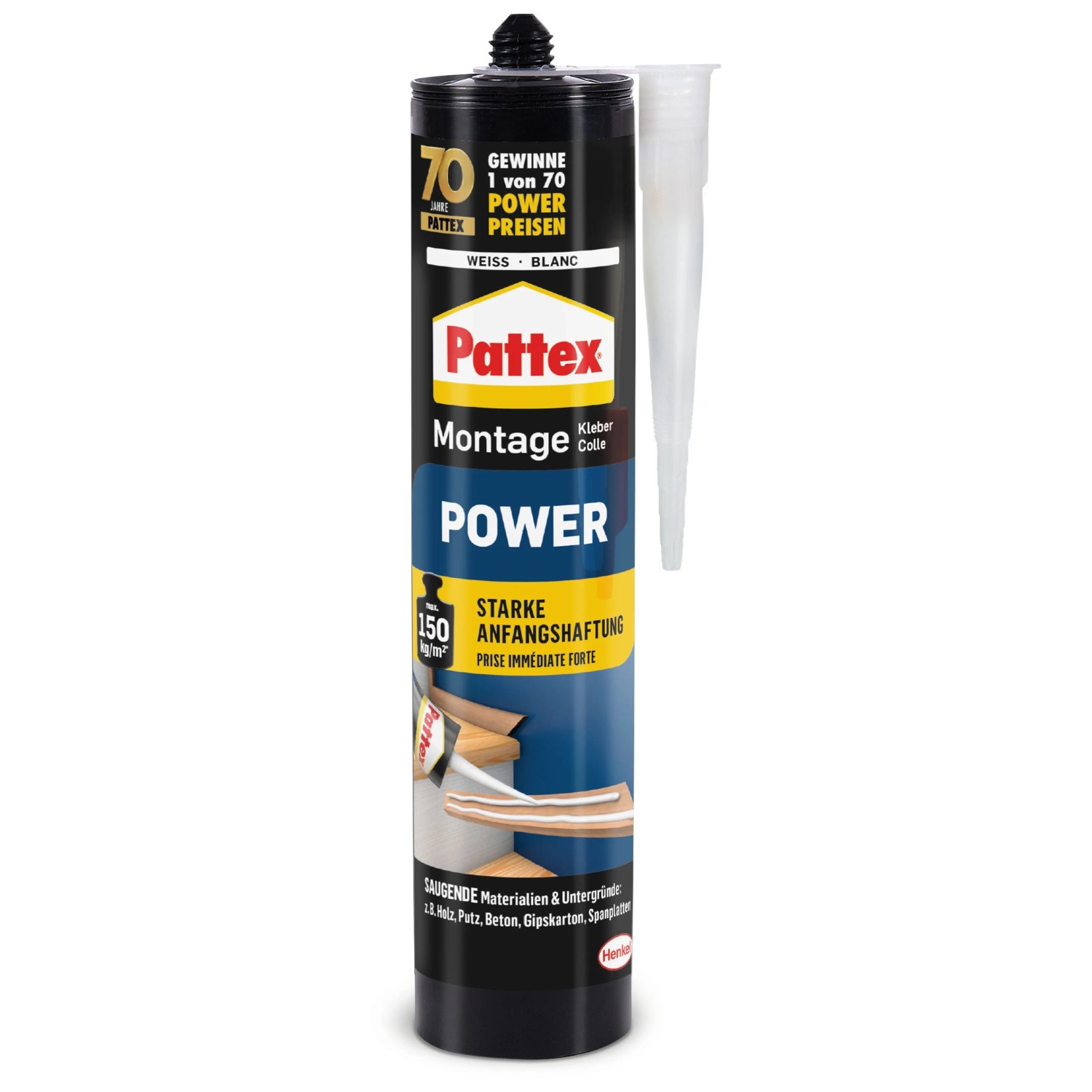 Pattex Baukleber Montagekleber Power Kartusche starke Anfangshaftung 370 g günstig online kaufen