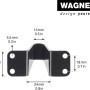 Detailzeichnung Wagner Möbelfuß, 10 cm, schwarz matt, mit Maßangaben für Montage.