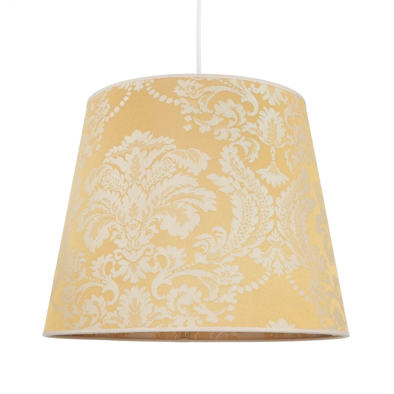 Licht-Erlebnisse Lampenschirm Stoff Für Hängelampen Ø 38 cm E27 In Gold Barock Design