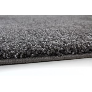 Detailansicht des silbernen Lalee Teppich Valencia (120x170 cm), ein Kurzflorteppich mit dichtem Flor.